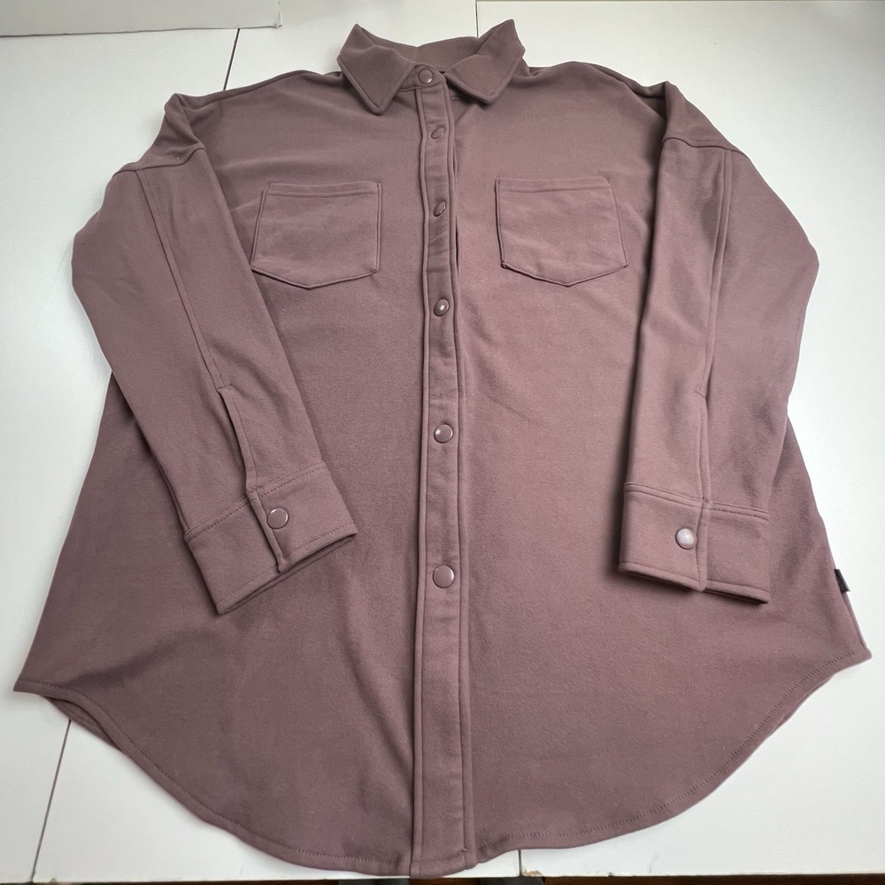 Mondetta Women's Snap Up Jacket In Purple/Brown Size Medium Poly/Spandex